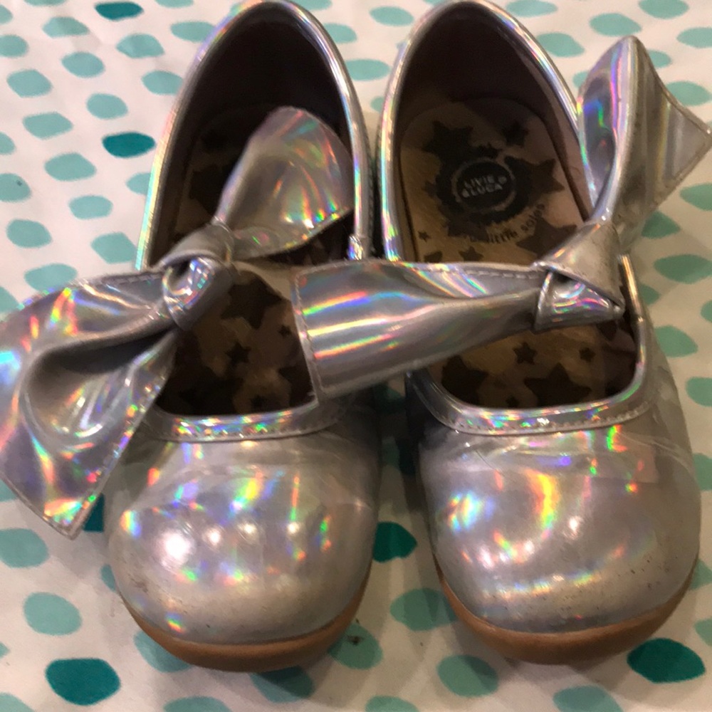 Livie and Luca silver bow flats toddler 10